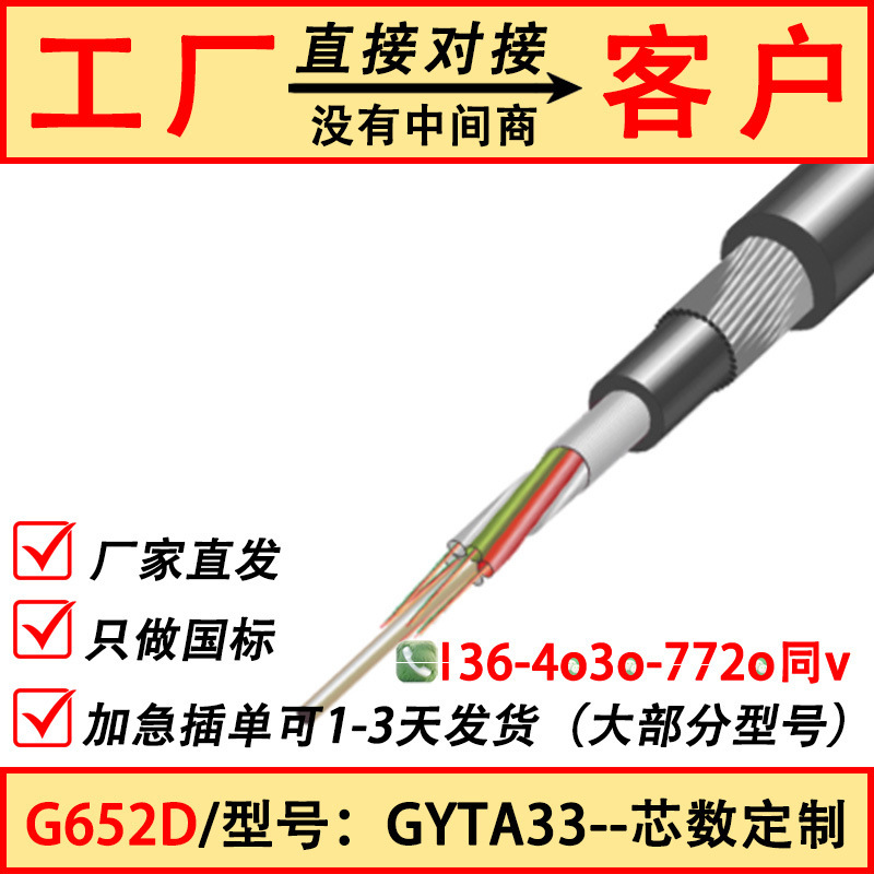 Gyta33-12B1.3 Submarine Underwater Optical Cable, Stranded Type, 24B1/36B1/48B1/16B1 Single-Mode Fiber Optic