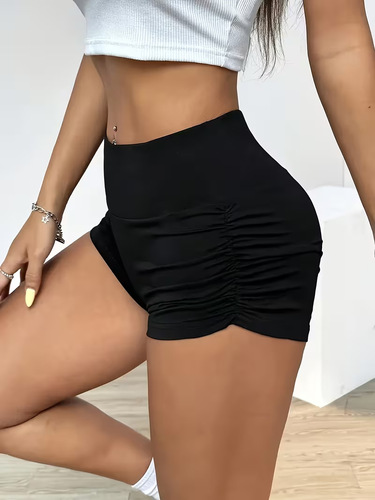 Cross-border high waist sports fitness high elasticity compression yoga abdomen waist lifting tight shorts for women
