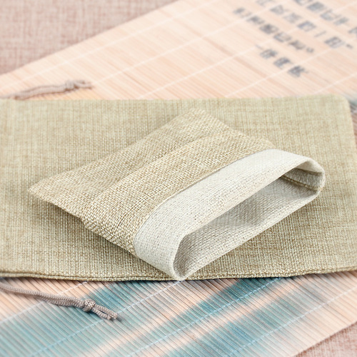 Direct selling colorful linen bunch pocket jewelry packaging drawstring small linen sachet empty bag linen gift storage bag