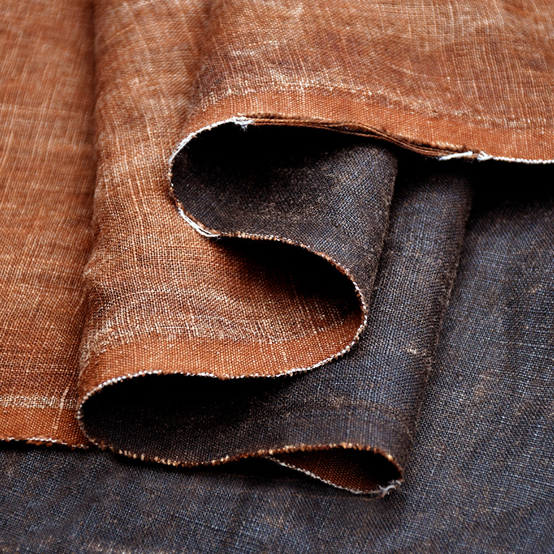 首创 纯汉麻 香云麻 纯天然环保透气 抗菌 古法植物染奢华贵气布