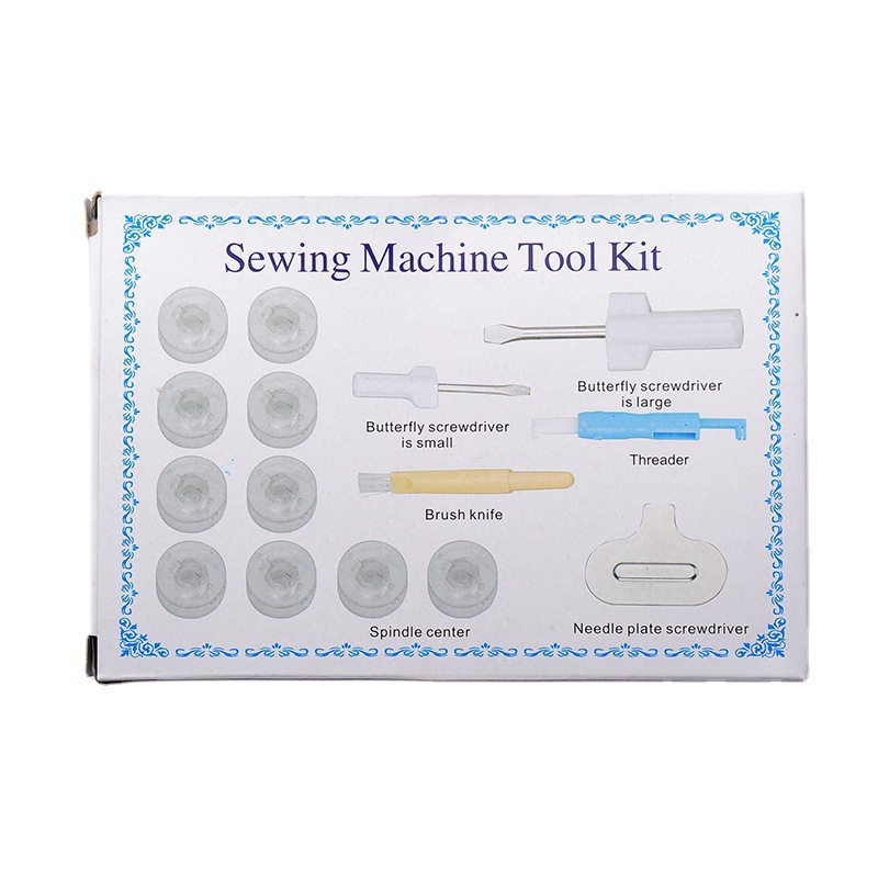 Accesorios para máquinas de coser, conjunto de herramientas de costura, destornillador de lanzadera combinado, tamaño de cepillo, destornillador, enhebrador