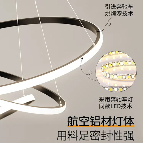 Modern Minimalist and Creative Ring Pendant Light for Restaurant, LED Hallway Chandelier, Suitable for Bedroom