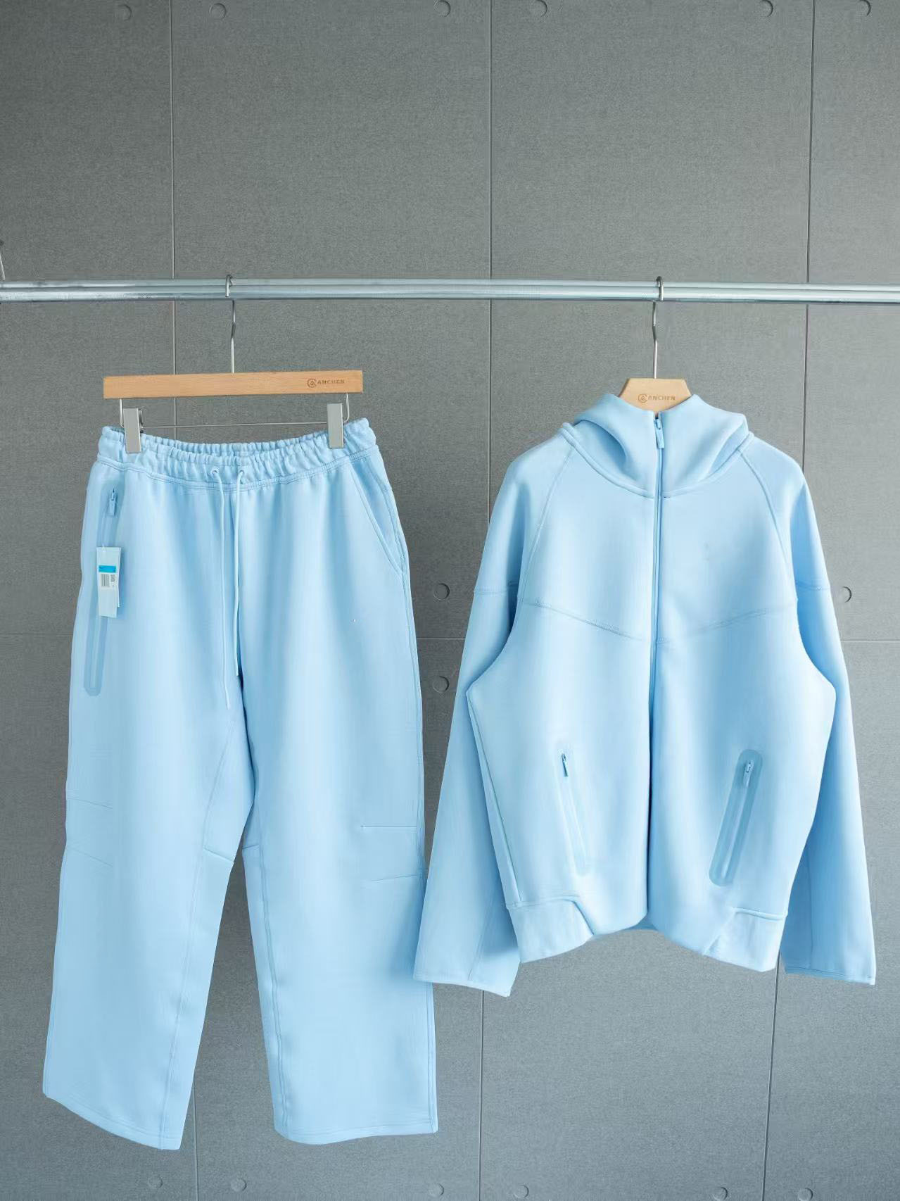 24 años de primavera y otoño nuevos deportes casuales capa de aire chaqueta encapuchada chaqueta y pantalones 454 y 461 conjunto