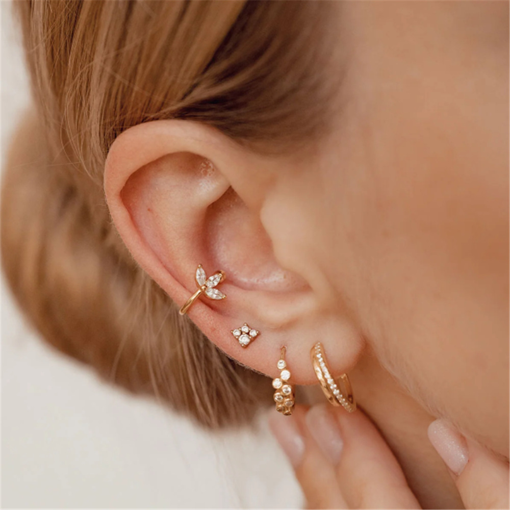 1 Piece Simple Style Geometric Plating Inlay Sterling Silver Zircon Earrings display picture 6