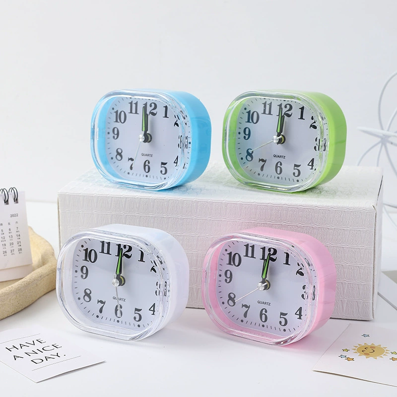 Новый цвет конфеты с лампой квадратный будильник офисный дом минималистский круглый односторонний студент часы маленький будильник