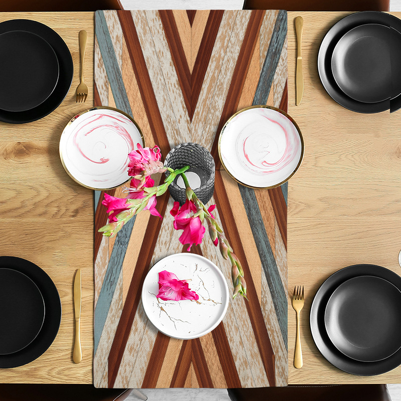 110g Weight Tablecloths Home Textiles & Decor Type cotton and linen, Polyester Material Stripe, Plant Pattern Elegant, Simple Style Style Elegant Simple Style Stripe Plant Cotton And Linen Polyester Tablecloths 2