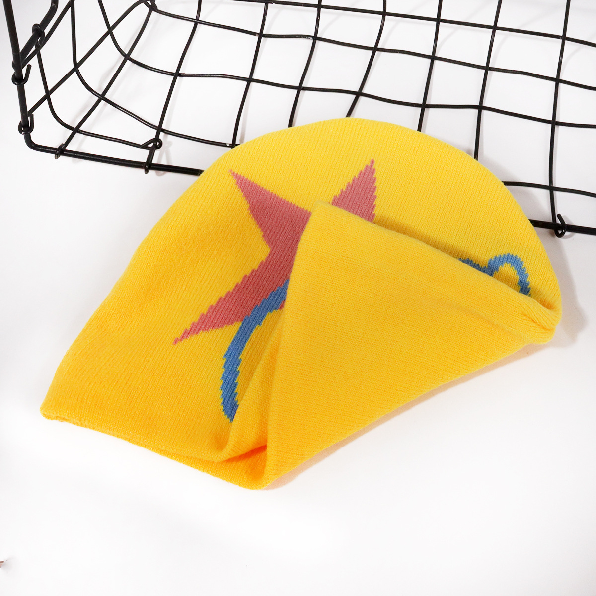 Men's Knitted Beanie Hat Five Pointed Star Pattern Winter Warm_voghion.com