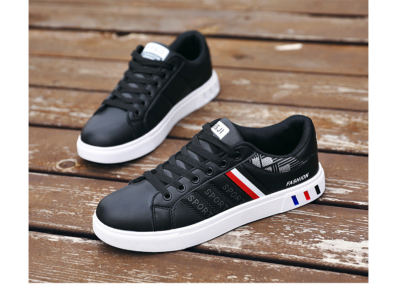 Herrenschuhe, Herbst, neue Jugend, weiß, trendige Sneakers, beliebt, vielseitig, lässig, Leder, Sport_voghion.com