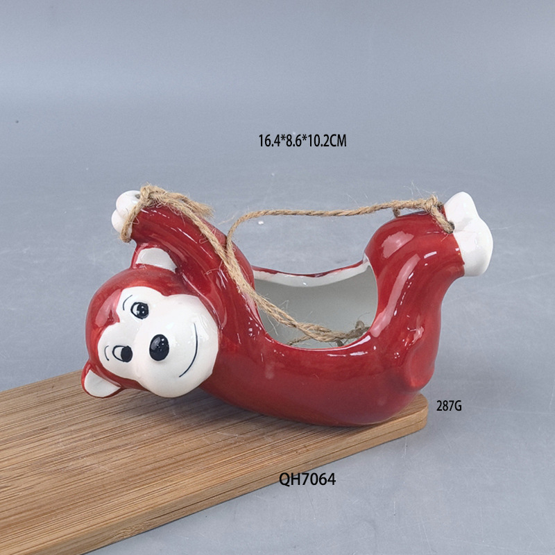 Jardinería transfronteriza, animales amazónicos, suculentas, macetas de cerámica, dibujos animados, lindos adornos de personalidad, se pueden colgar