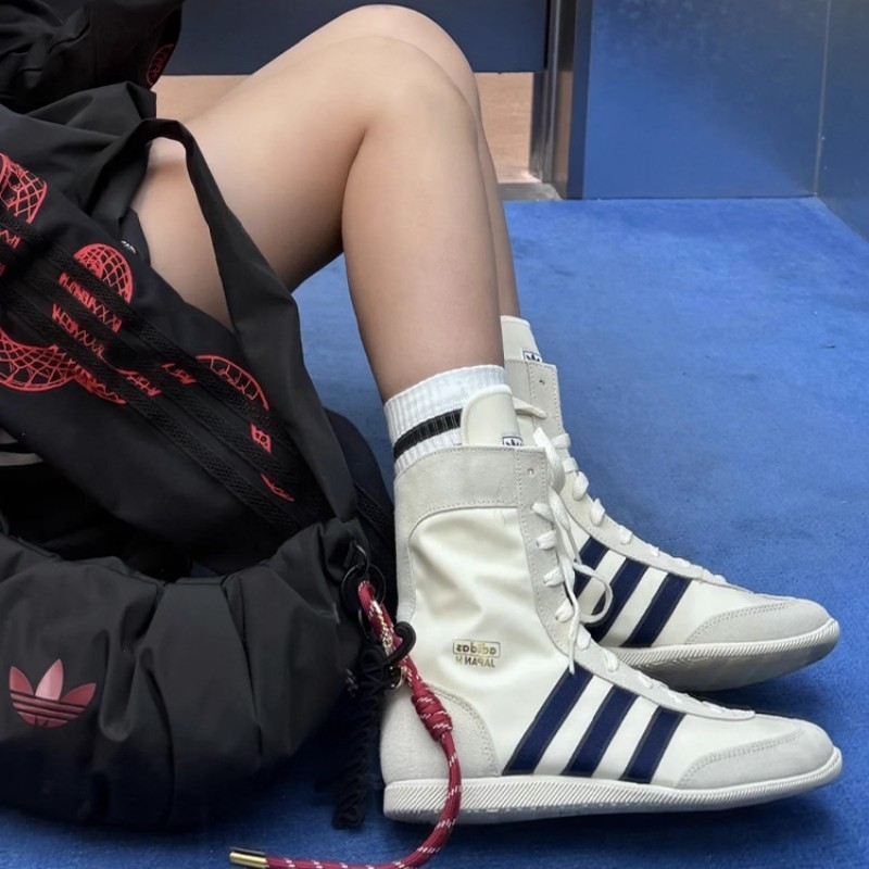 jennie同款拳击靴女鞋系带运动搏击短靴德训机能鞋高帮洋气马丁靴|undefined