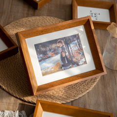 Simple solid wooden photo frame ins simple 6-inch 7-inch 8-inch washed photos made into photo frames for table photo frames photo frames