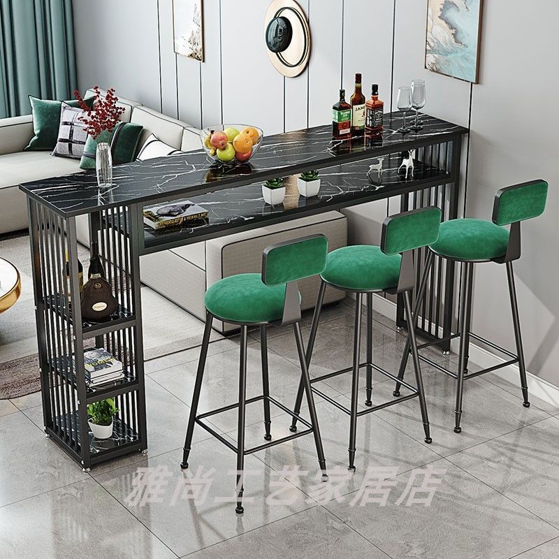 Bar Table Home Living Room Partition Small Bar Wall Long Table Double Layer Bar Table and Chairs High Table Narrow Table