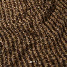 秋冬编织 薄款黄棕色千鸟格纹小香风高档粗花呢布料服装大衣面料