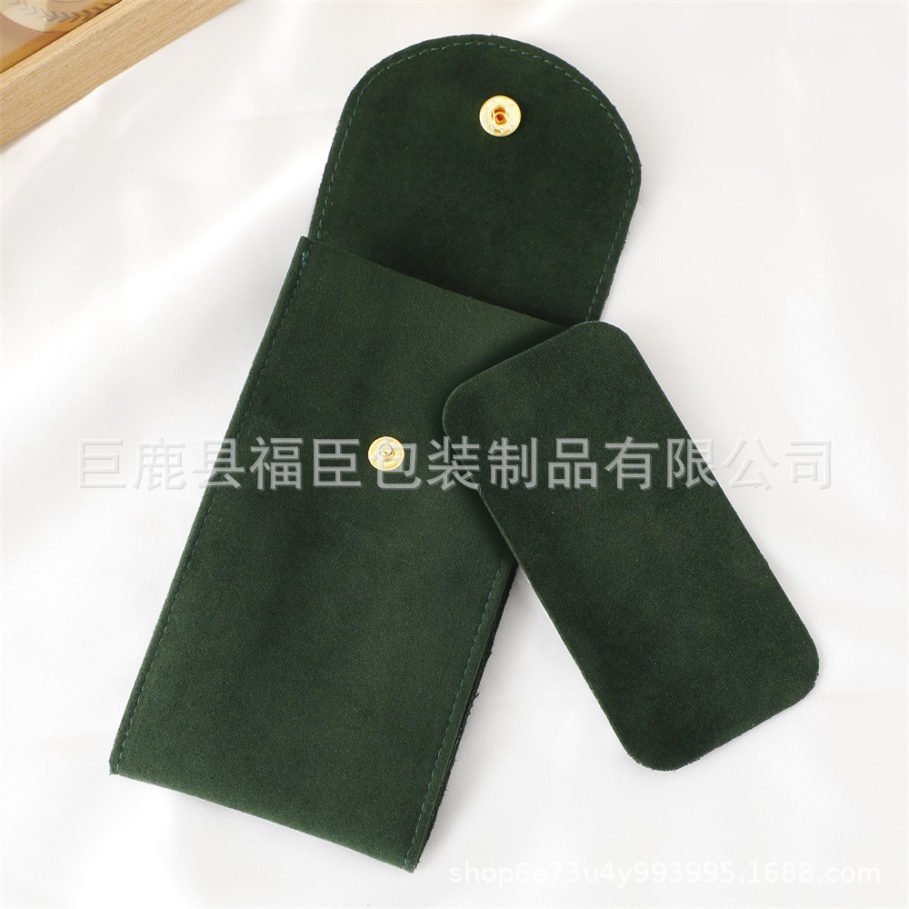 Fuchen espesado de doble cara reloj de terciopelo bolsa de botón de joyería bolsa de alta calidad gamuza de microfibra Flip reloj bolsa