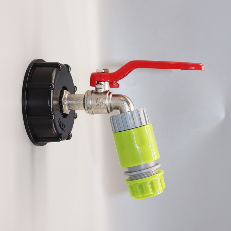 Accesorios de barril de tonelada transfronteriza tonelada adaptador de barril de tonelada interruptor de barril de latón IBC grifo de barril de 1/2 pulgada