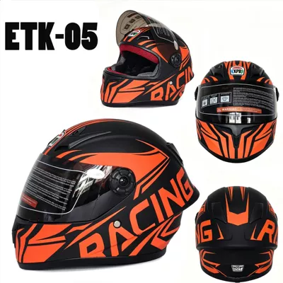 Motosiklet kaskı (dəbilqə) Motorcycle Helmets - childrens-etk-05-red-letters-s-code