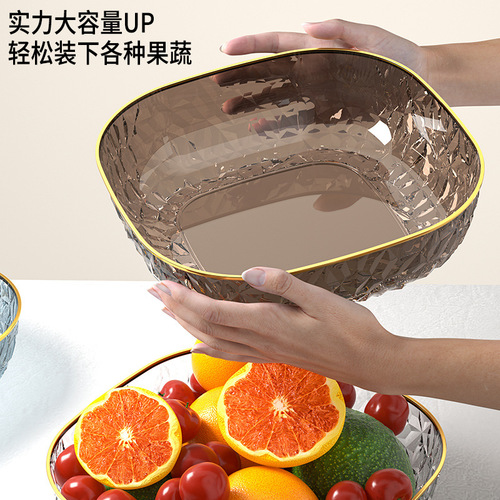 Internet celebrity fruit plate home living room coffee table candy plate snack plate luxury style high quality large capacity diamond fruit plate 