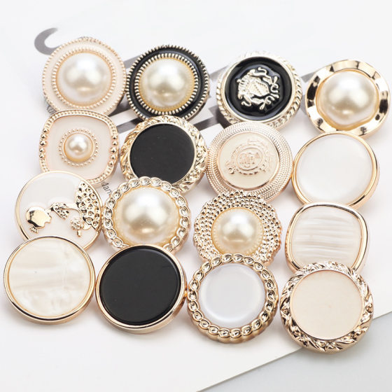 Chanel style pearl fashion button Korean style high leg hand sewing buckle all-match windbreaker coat buckle sweater sweater button
