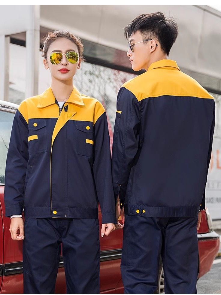 Trajes de trabajo primavera y otoño para hombres taller de fábrica de desgaste grueso reparación de automóviles ropa de fábrica de manga larga ropa de trabajo personalizada / fabricación