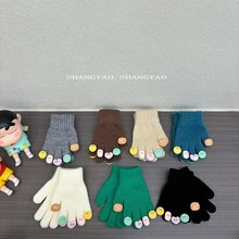韩版ins风儿童五指表情美甲手套冬季 可爱宝宝超萌卡通保暖手套潮