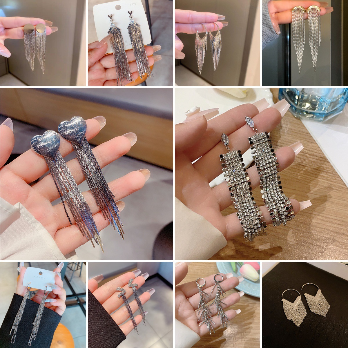 Pendientes de aguja de plata s925 de estilo coreano nuevo diseño de nicho ligero de lujo de moda salvaje