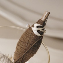 S925纯银追逐与飞鸟珍珠开口戒指新中式古风小众文雅设计燕子指环