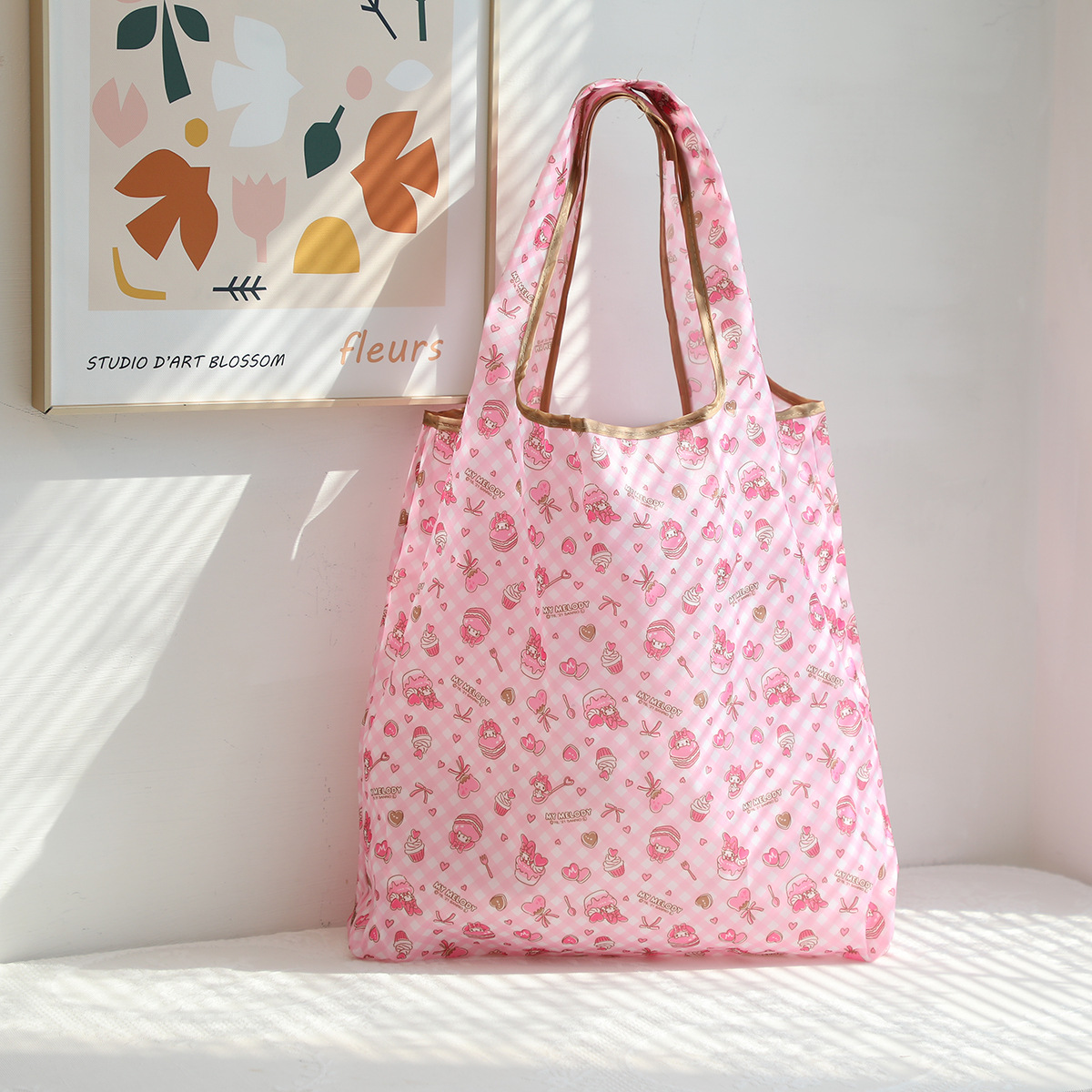 Dibujos animados lindo coolomi gran capacidad bolsa de protección del medio ambiente portátil plegable supermercado bolsa de compras bolsa de tela ligera bolsa de hombro