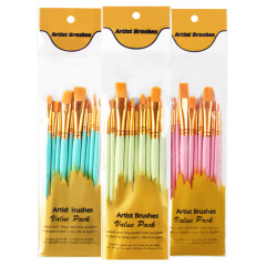 Oil paint brush set Wooden gouache watercolor painting brush set 10 pieces student hand-painted art brush