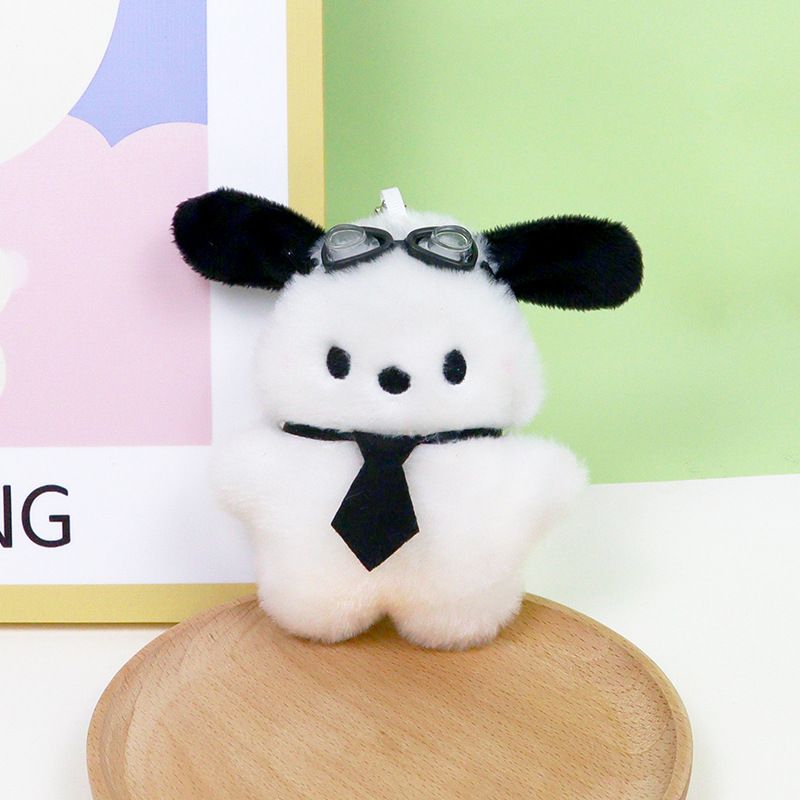 Pequeño libro rojo con el mismo párrafo lindo rubor Pacha perro colgante de felpa niña corazón bolso escolar colgante muñeca creativa llavero