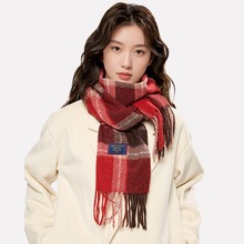 婉今正品格子围巾高级感秋冬保暖围脖学院风经典百搭格纹披肩批发