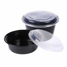 圆形1000ML一次性餐盒打包盒快餐便当塑料透明外卖饭盒汤碗盆带盖