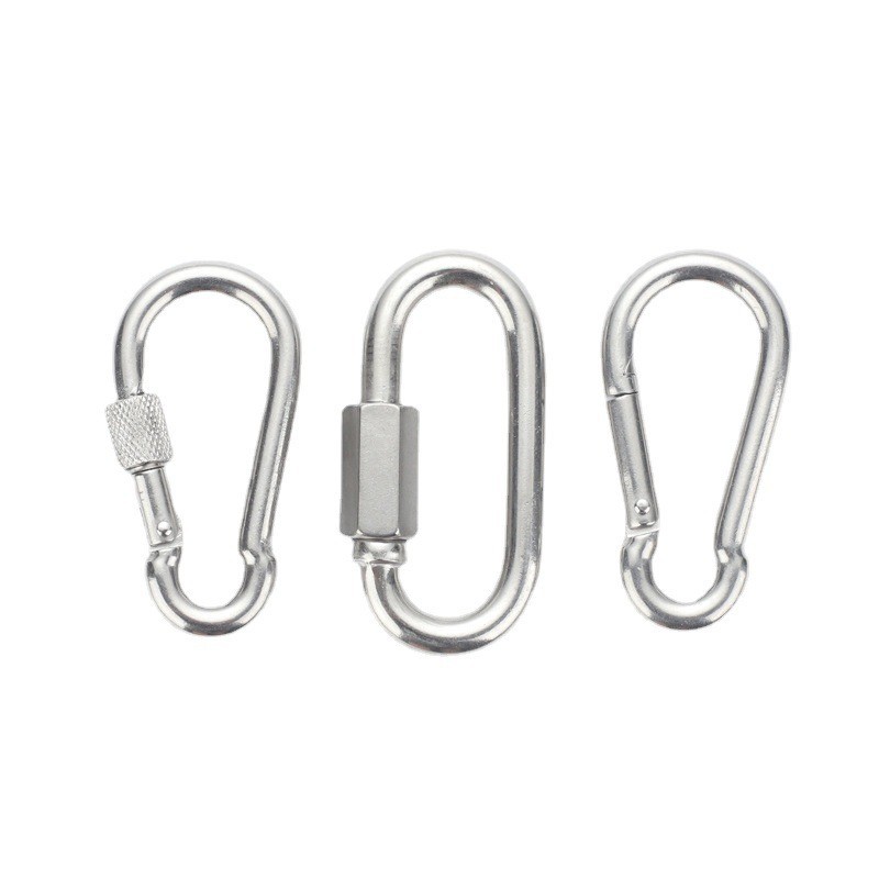 304不锈钢弹簧扣登山安全扣 链条保险扣 快速连接环带母连接扣