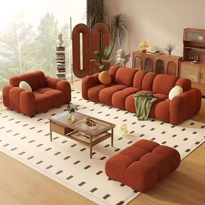 American-Style Fabric Sofa, American Country-Style Sofa, Green Sofa, Living Room, Homestay, Light Luxury, Internet Celebrity, Cream Hot Style