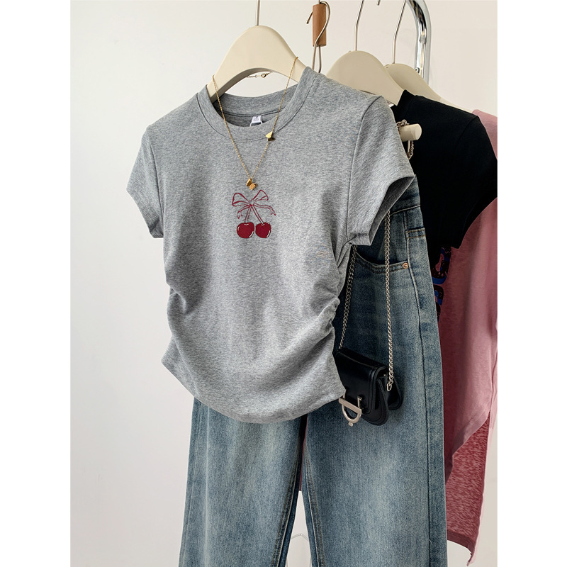 Summer Explosions Short-sleeved T-shirt Women's New Cotton Loose plus size chubby girl Slimming Half-sleeve Printed Base Shirt