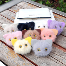 抖音网红同款毛绒猫猫头挂件可爱猫咪动物钥匙扣汽车时尚礼品挂饰