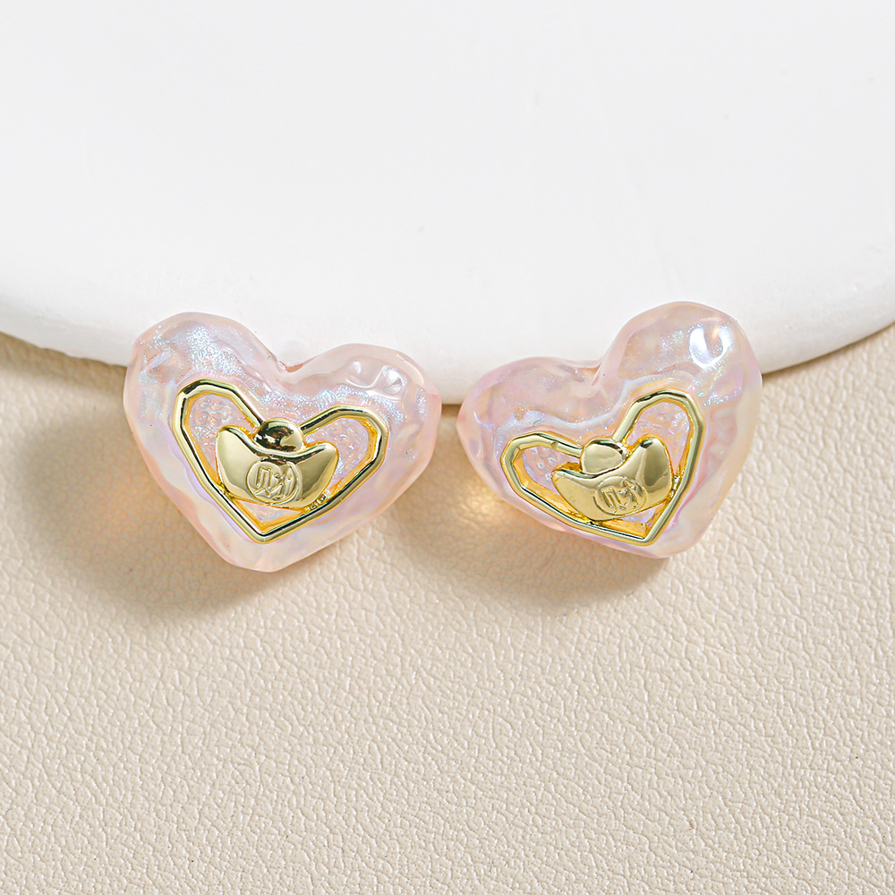 Heidi amor casero brillo fino perlas de aleación yuanbao joyas accesorios en forma de corazón collar de cadena de teléfonos móviles fabricantes al por mayor