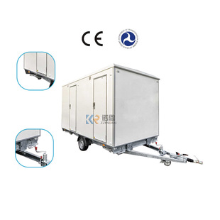 Foreign Trade Customized 2-Door Mobile Bathroom Outdoor Scenic Camping Style Toilet Toilet Environmentally Friendly Public Toilet Trailer