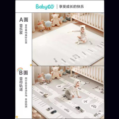 認可済み) babygo ベビークロールマット 厚みのあるベビーホームリビングルームフロアマット 両面XPEクロールマット