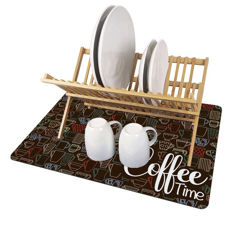 diatom mud coffee machine mat household kitchen countertop absorbent quick drying drain mat dining table bar mat_voghion.com