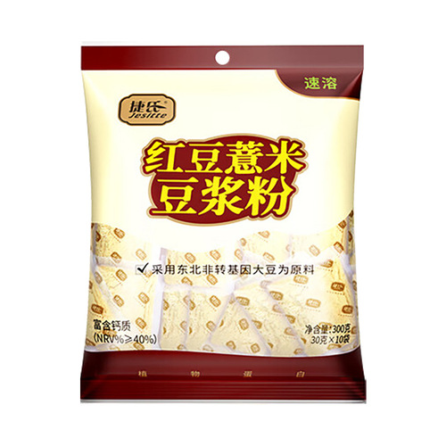 Jie's soy milk black bean soy milk powder 300g bagged Northeast African genetically modified soybean red bean barley instant drink