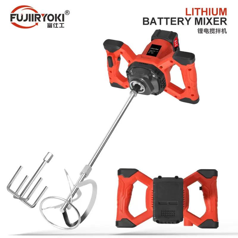 跨境锂电水泥搅拌机打孔钻机电动水泥混凝土腻子粉搅拌机工业级