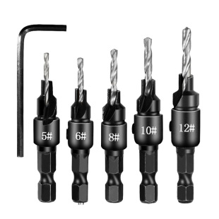 Factory Direct Sales Hexagonal Handle Countersunk Head Drill Bit Chamfer Countersunk Hole Integrated Electric Drill Punching Tool Twist Drill Woodworking Drill Bit
