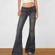 Low Waist Wash Water Slim All-match Slim-fit Horn Jeans Women's Autumn and Winter New European and American Hot Girl Fashion Casual Pants