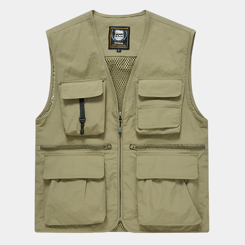 Multi-pocket functional advertising vest outdoor photographer overalls fishing cross-border tooling vest breathable sleeveless