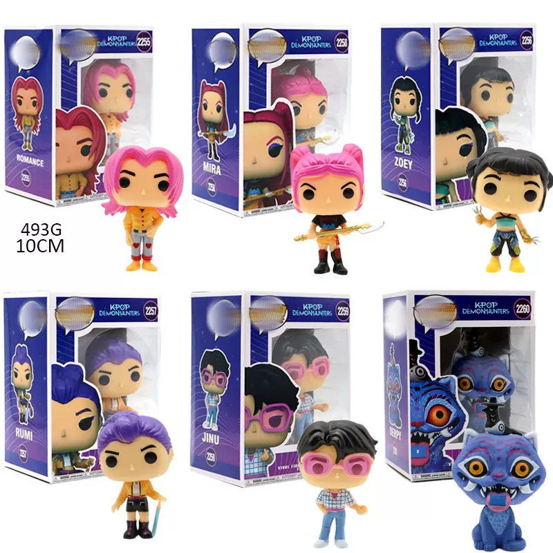 跨境Q版猎魔女团手办大头公仔六款盒装搪胶头影视动漫仿真模型公