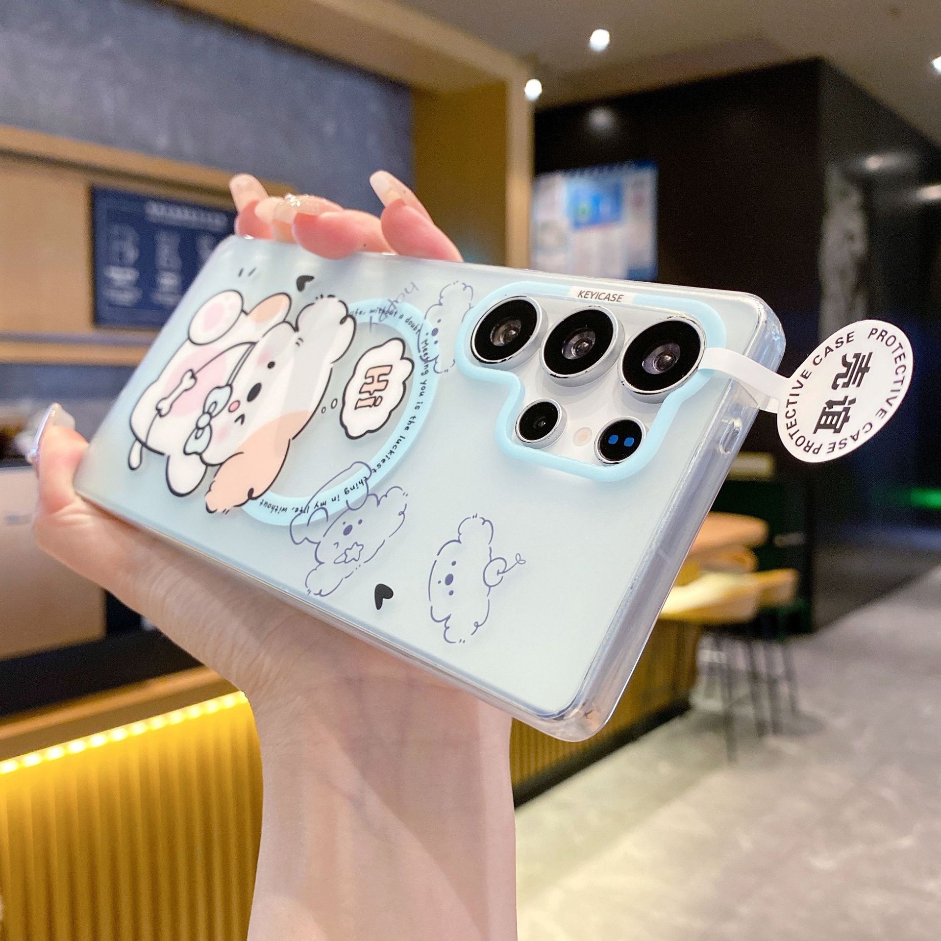 Aplicable a Samsung S25Ultra tarjeta de absorción magnética de la piel de la serie de caso de teléfono móvil de patrón de altiplano occidental lindo cubierta de protección de viento