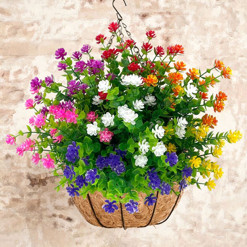 Cross-Border Amazon Autumn Simulated Plant Eucalyptus Flower Money Leaf Artificial Flower Violet Flower Bunch Manufacturer