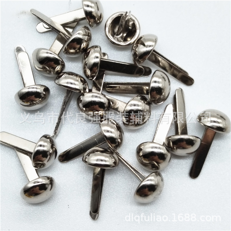 厂家现货批发双脚钉 金属电镀两脚蘑菇钉
