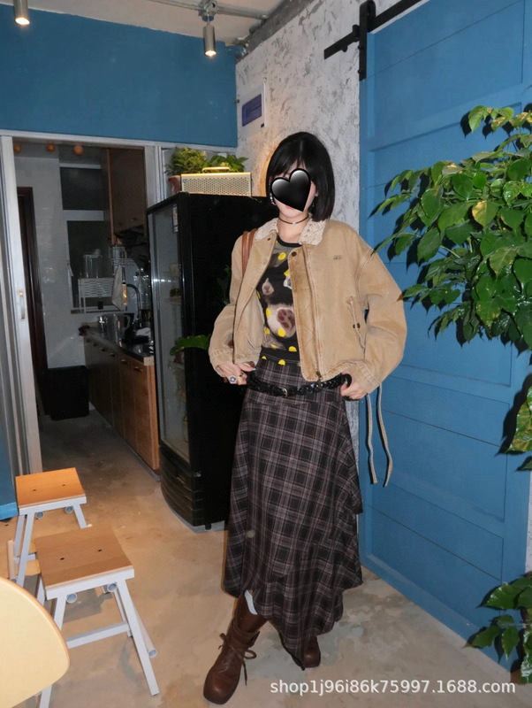 25秋冬新款休闲宽松领口花边外套减龄随性百搭显瘦休闲简约短款|undefined