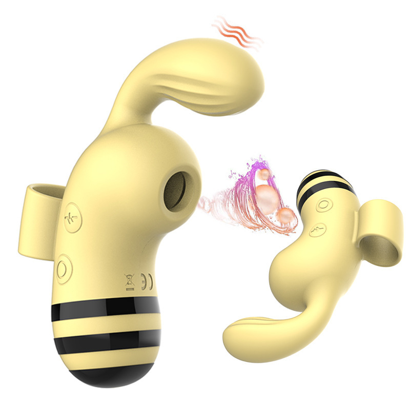 Female bee sucking vibrator, couple's novelty sex toy, clitoral teasing, tongue licking, self-pleasing device, sex accessory for cross-border trade.